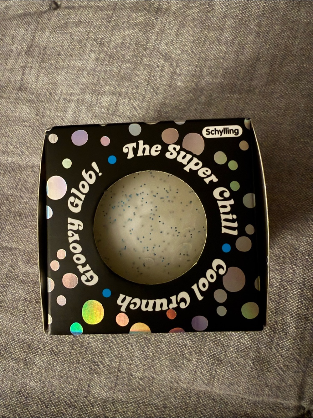 The Super Chill Groovy Glob Kids Toy - White with Blue Speckles